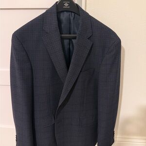 Joseph Abboud Men's Dark Blue Checkered Blazer